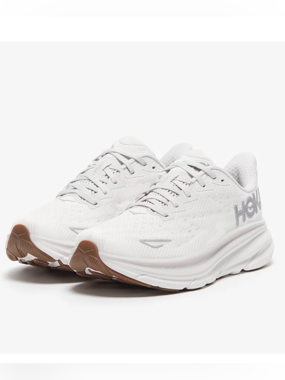 Hoka One One Women’s White Athletic Lace-Up Running Shoes
